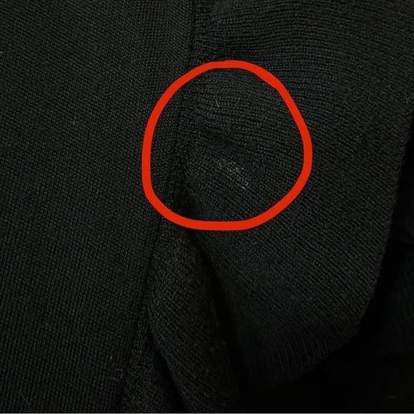 Tory Burch | Merino Wool Ruffle Trim Cardigan Sweater Open Front Black Size S - Picture 5 of 16